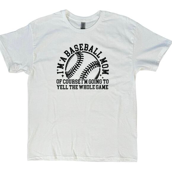 I’m a Baseball Mom… Medium White Womens T-Shirt Short Sleeve - Picture 2 of 7
